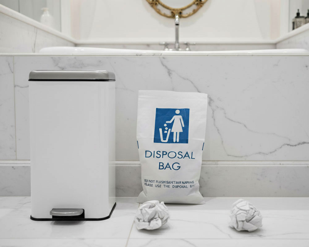 Milky white disposable bag